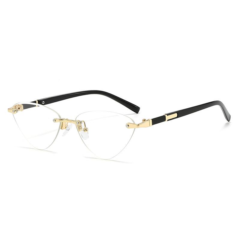 

Rimless Triangle Sun Glasses Fashion Women Outdoor Accessory Sunglasses Beach Vacation Travel Female Eyeglasses Shades As picture прозрачный