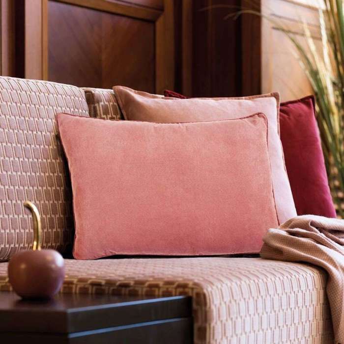 Kissen aus Wildlederimitat terrakotta 60x40