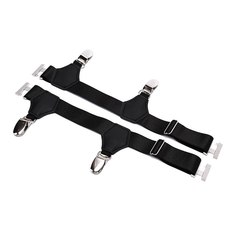 Jarretières de Chaussettes pour Hommes Élastiques Maintiens de Chaussettes Clip de Ceinture Bretelles Réglables Accessoires