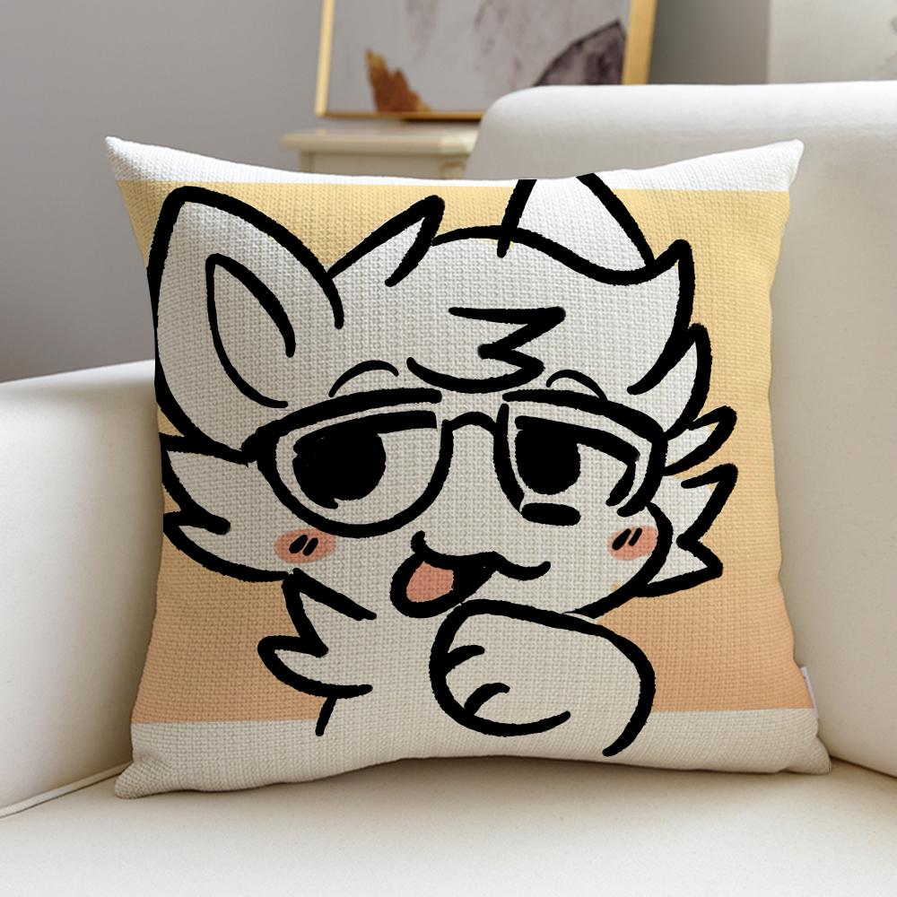 Cute BBoykisserS Cushion Cover Breathable and skinfriendly linen pillowcase square removable and washable cushion