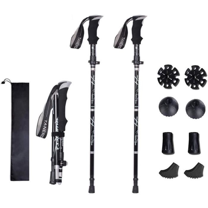 Bâton de Marche Pliable - XDSP - Antichoc - Liège Respirant - Ajustable jusqu'à 54 pouces