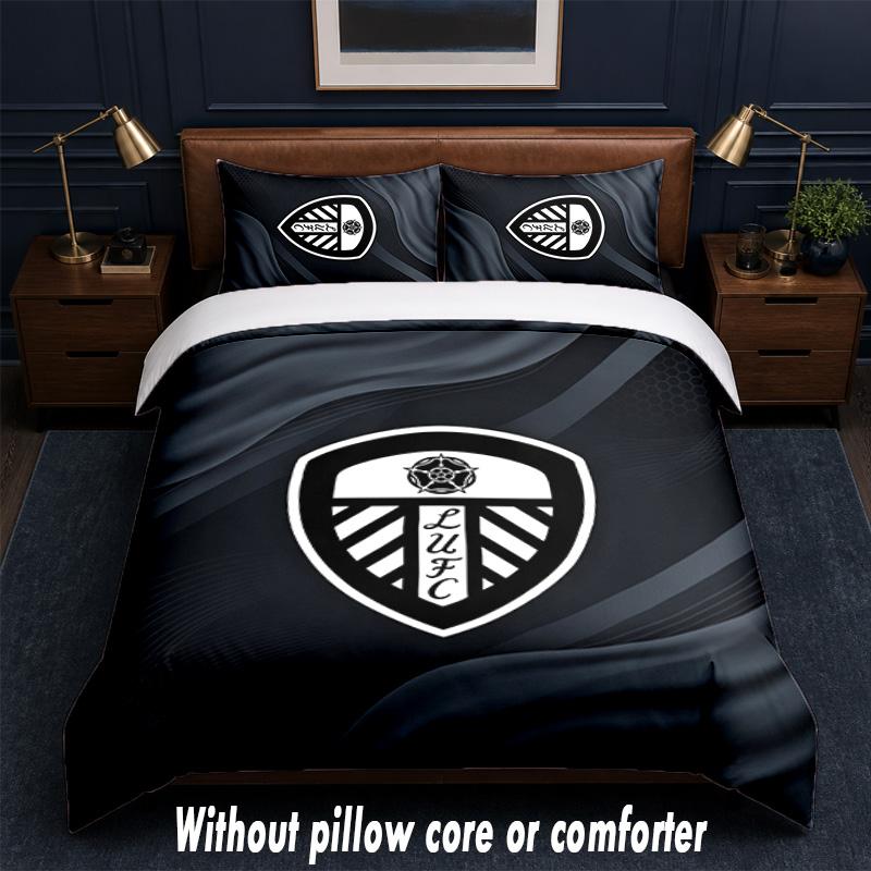 Set Biancheria da Letto Leeds United 1 Copripiumino + 2 Federe Morbido Traspirante Biancheria da Letto per la Casa