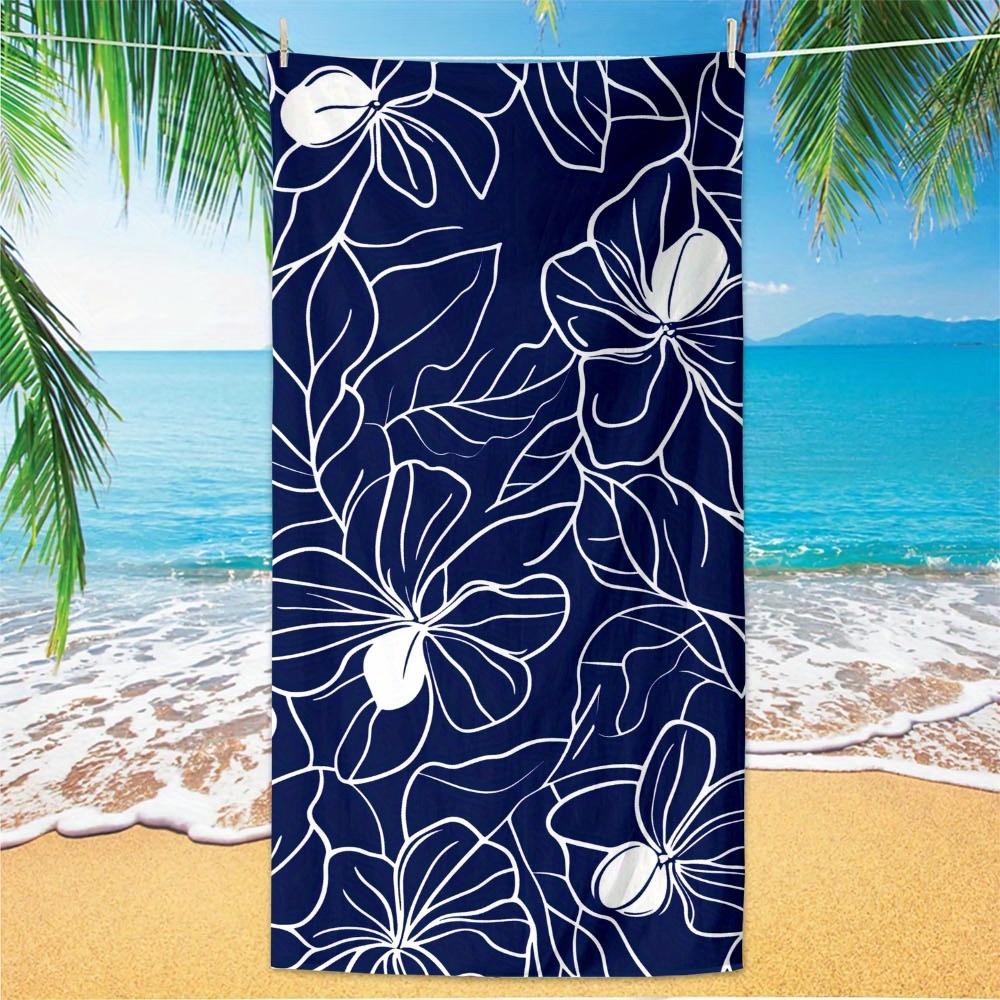 1pc Luxurious Oversized Quick-Dry Microfiber Beach Scarf with Vibrant Floral Design - Lightweight, Absorbent,Versatile Towel for