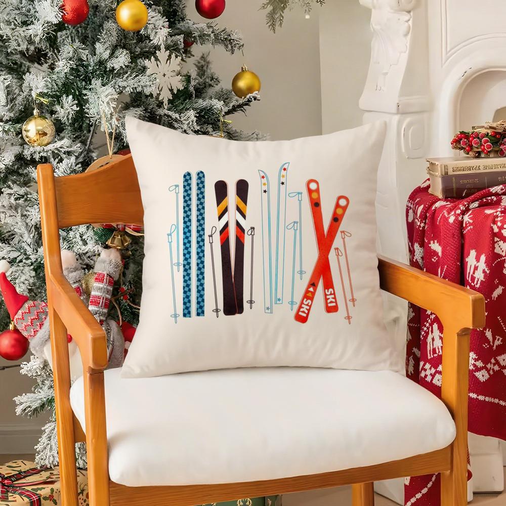 Ski Resort Prop Pillow Case Silky elegant Comfort Sofa Bed Invisible zipper