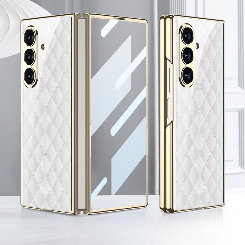 Für Samsung Z Fold 7 Handy Galvanisiertes Voll Schachbrettmuster Handyhülle