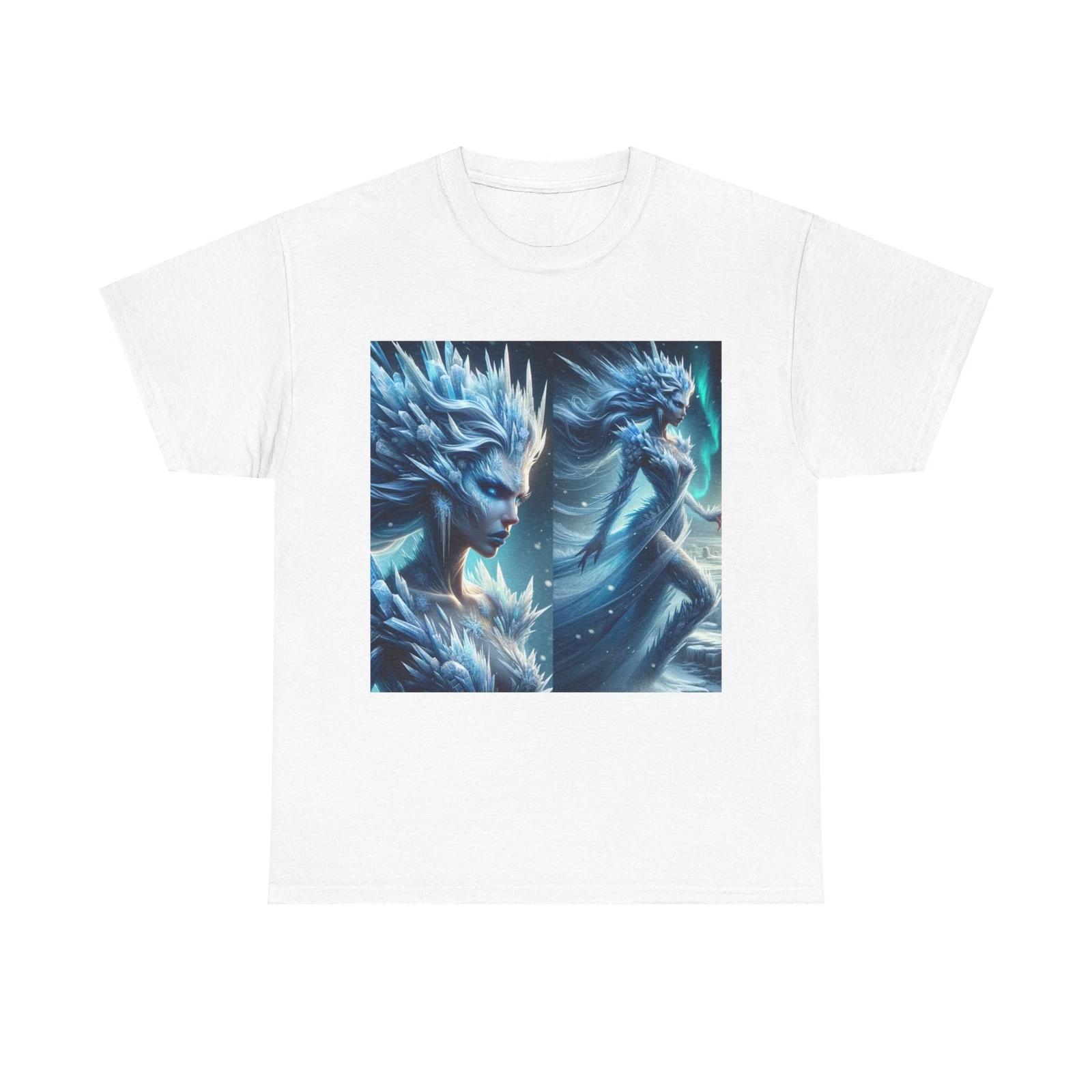 Unisex Adult T Shirt Ice Queen Digital Artwork Vibrant Elegant 3XL