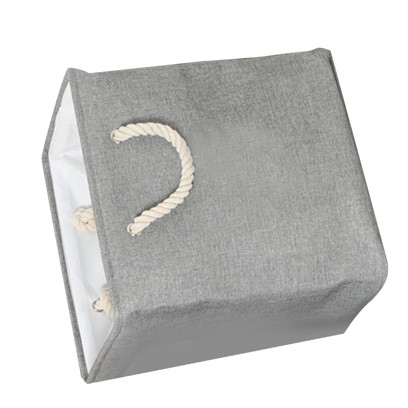 

Fabric Storage Hamper EVA Hard Foldable Cotton Cloth Laundry Basket with Handle for Toy Snack Storage сірий