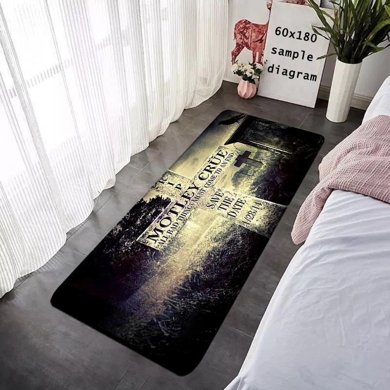 Doormat Flannel Floor Mat M-Motley Crue Indoor Foot Rug Cozy Bedside Mats Kitchen Corridor Water Absorbent Carpet Balcony Decor