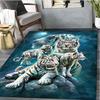 1Pc Tiger and Wolf Print Rug - home decoration Carpet For Living Room Bedroom Flooring Computer Chair Area Rug