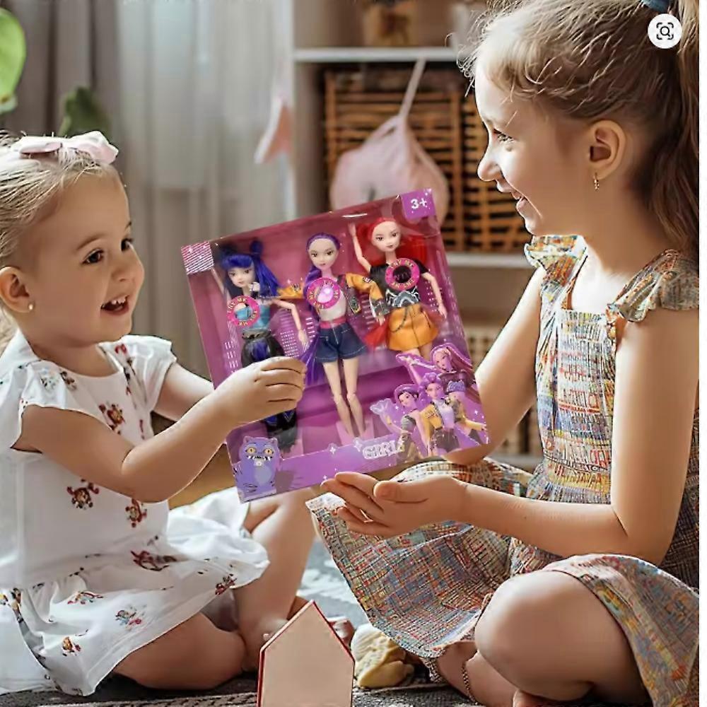 3x K-POP Dämonenjäger Actionfigur - Niedliche Vinyl-Figur Spielzeug, Sammlerstück Kpop Idol für Kinder & Fans