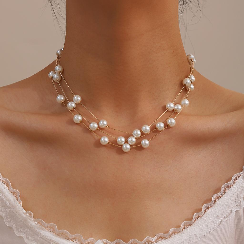 Elegant Fashion Multi-layer Stacked Imitation Zircon Necklace+Bracelet+Earrings Women's Zircon Set Perfect Daily Party Wear Gift