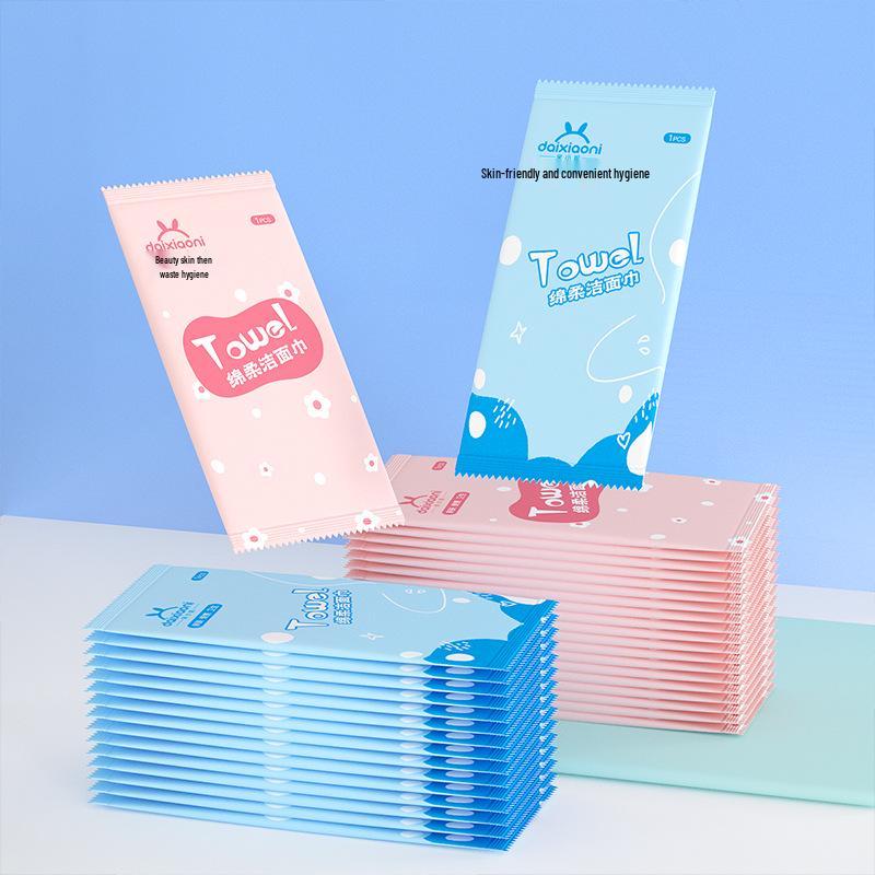 Toalla Facial de Algodón Portátil - Empaquetada Individualmente de Un Solo Uso para Hotel, B&B y Viajes