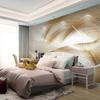 Moderne Tapete 3d Goldene Feder Abstrakte Linien Wandbild Wohnzimmer Sofa Schlafzimmer 3d Wandbild Heimdekor