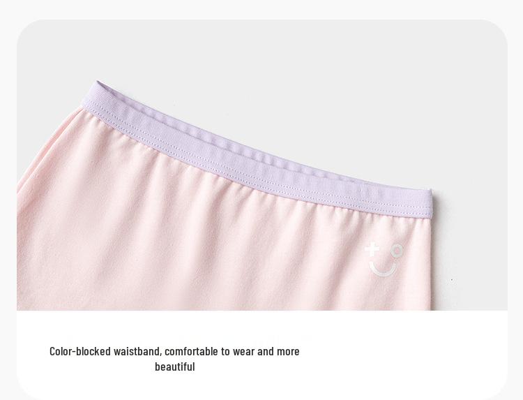 Balabala Girls' Cotton Boxer Shorts - 3-Pack, No-Wedgie, Skin-Friendly, Small to Large Sizes