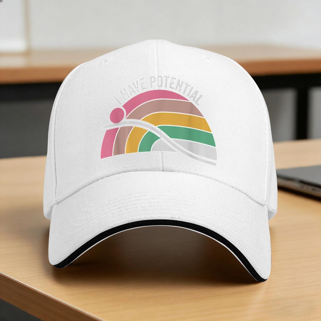 I Have Potential Motivational Growth Message Baseball Cap Street Style Trucker Hat Summer Unisex Women Camping Baseball Caps