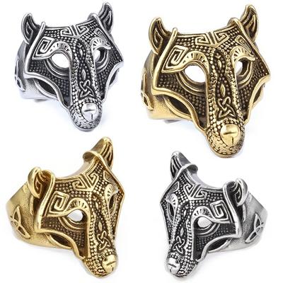 04203 Personalisierter Retro Antike Griechische Mythologie Wikinger Legende Logo Wolfsring