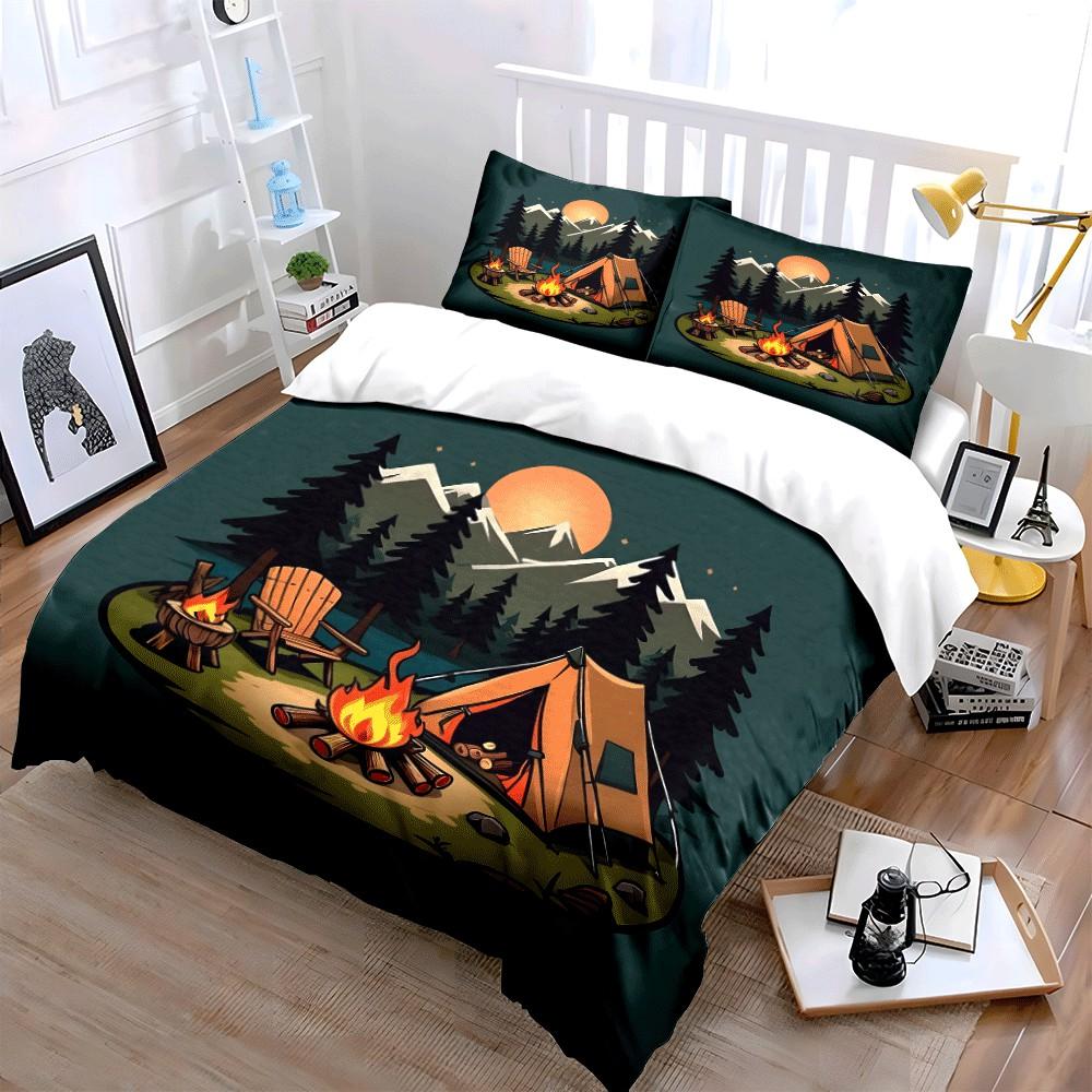 Camping Essentials: Tent, Chair, Fire Exquisite Three-Piece Bedding Set Gift For Kids And Adults