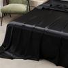 European American Solid Color Satin Three-Piece Bedding Set - Bed Sheet, Fitted Sheet & Pillowcase