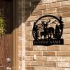 1pc Custom Metal Buck & Wilderness Wall Decor, Personalized Rustic Emblem Sign for Home & Office, Wall Sculpture.