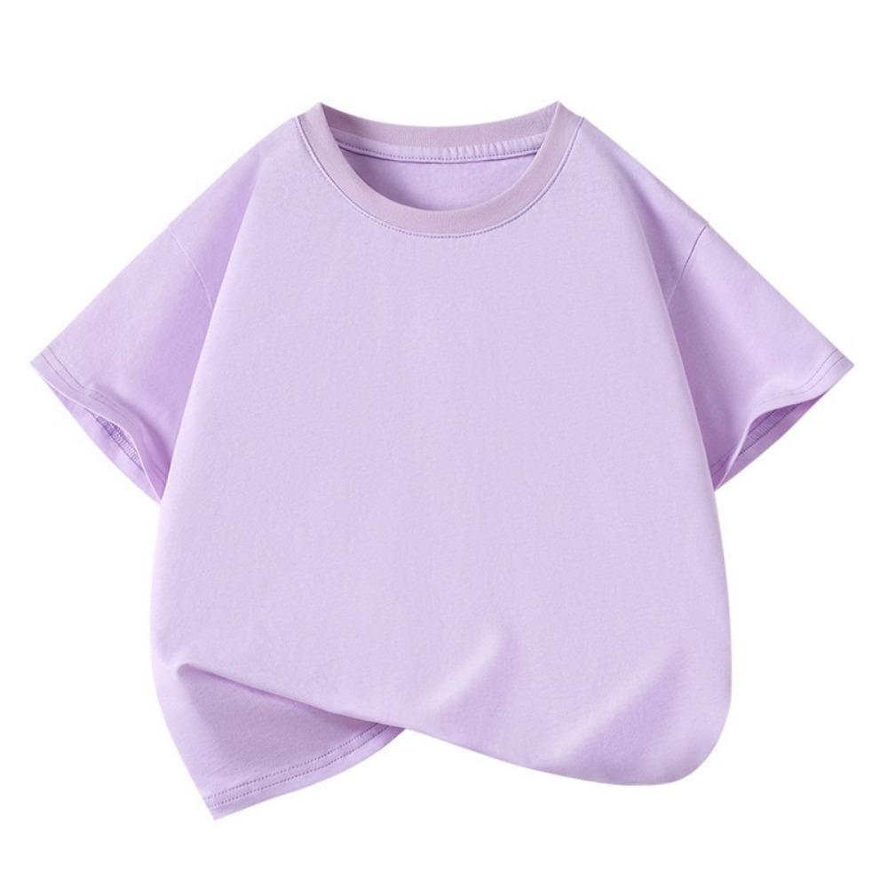 Girls Boys Short Sleeve T Shirts Kids  Summer Oversized Tops Children Teens Solid Casual Crewneck Basic Tees 3-14Y