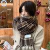 New Korean Version Plaid Scarf Women's Winter Thickened Imitation Cashmere Shawl with Warm Scarf Versatile Student