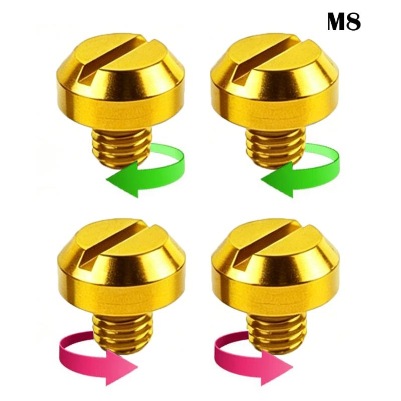 4Pcs M8/M10 Left Right Hand Thread Mirror Hole Caps Universal Fit Motorcycle Mirror Hole Blanking Plugs Screws Bolts 8MM золотой