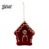 Lightweight Flocked Tree Hanging Soft Edging Retro with Gold Ornaments Christmas Red Velvet Flocking Fabric
