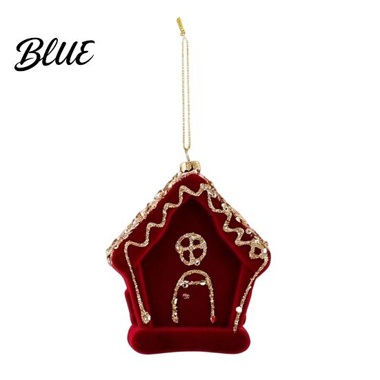 Lightweight Flocked Tree Hanging Soft Edging Retro with Gold Ornaments Christmas Red Velvet Flocking Fabric