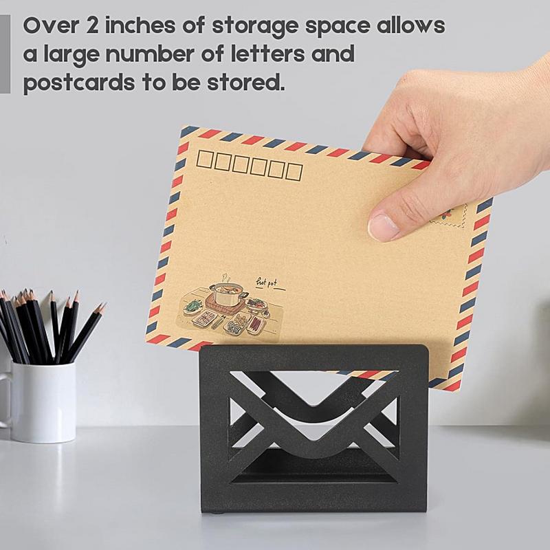 Mail Organizer Countertop Desk Sorter Mail Organizer Desktop Letter Organizer Document Storage Rack Modern Cutout Envelope