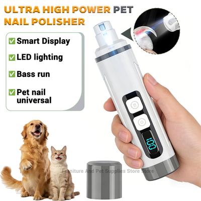 Ascuțitor Electric pentru Unghii Animale de Companie cu Lumină LED Tăietor Unghii Pisici Câini Reîncărcabil prin USB Tăietor Unghii Labe Trimmer de Îngrijire Animale de Companie Accesorii