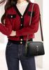 Ladies' New Trendy Crossbody Bag Shoulder Bag Square Leather Solid Color Bag Fashiable and Versatile Phe Bag Buckle