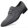 Men's Cloth Pointed Trendy Shoes Breathable Single Shoes Spring Casual Leather Shoes Men's Korean Version Youth Lace-up Hairstylist Men's Shoes