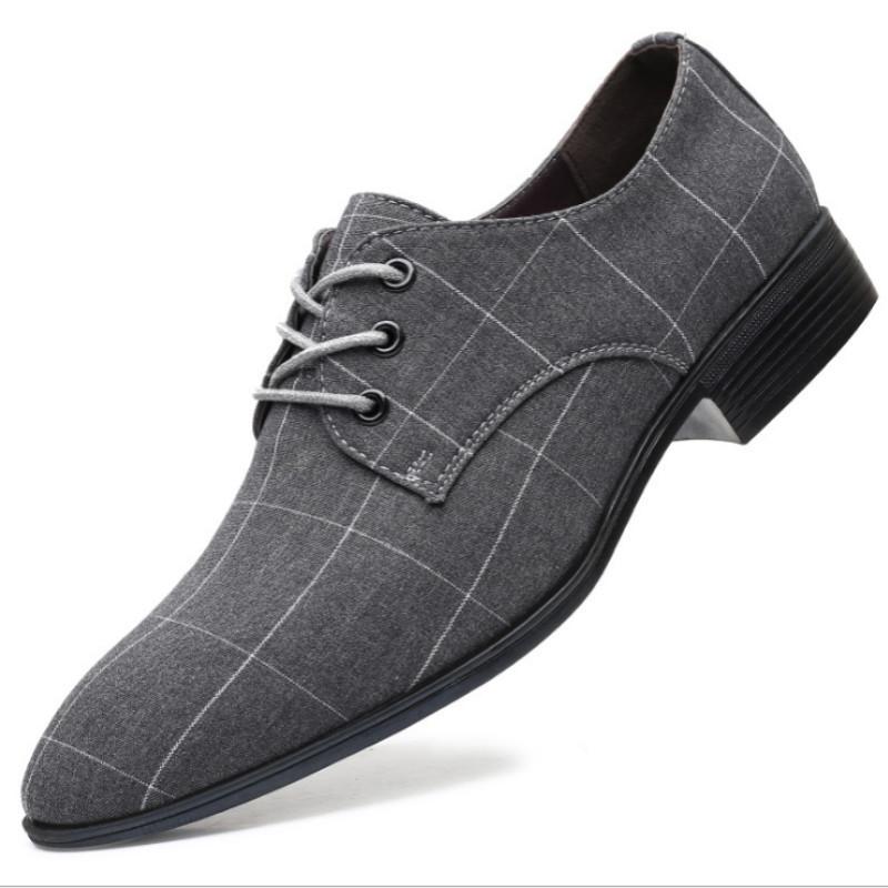 Men's cloth pointed trendy shoes breathable single shoes spring casual leather shoes men's Korean version youth lace-up hairstylist men's shoes