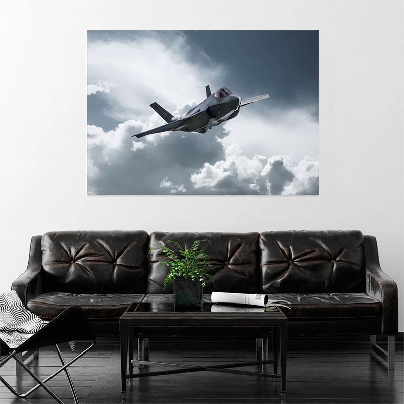 Sky Landscape Airplane Flying Airpower Art Collection Art Poster Canvas Painting Wall Print Picture for Living Room Home Decor