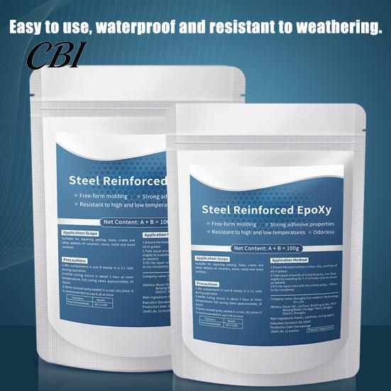 Glass Repair Epoxy 1/2Pcs 100G Steel Reinforced Putty, Multi-Purpose Sculpt Clay for Cracks, Leak Fix, Gap Filler Filling, Fast AB Putty Metal,