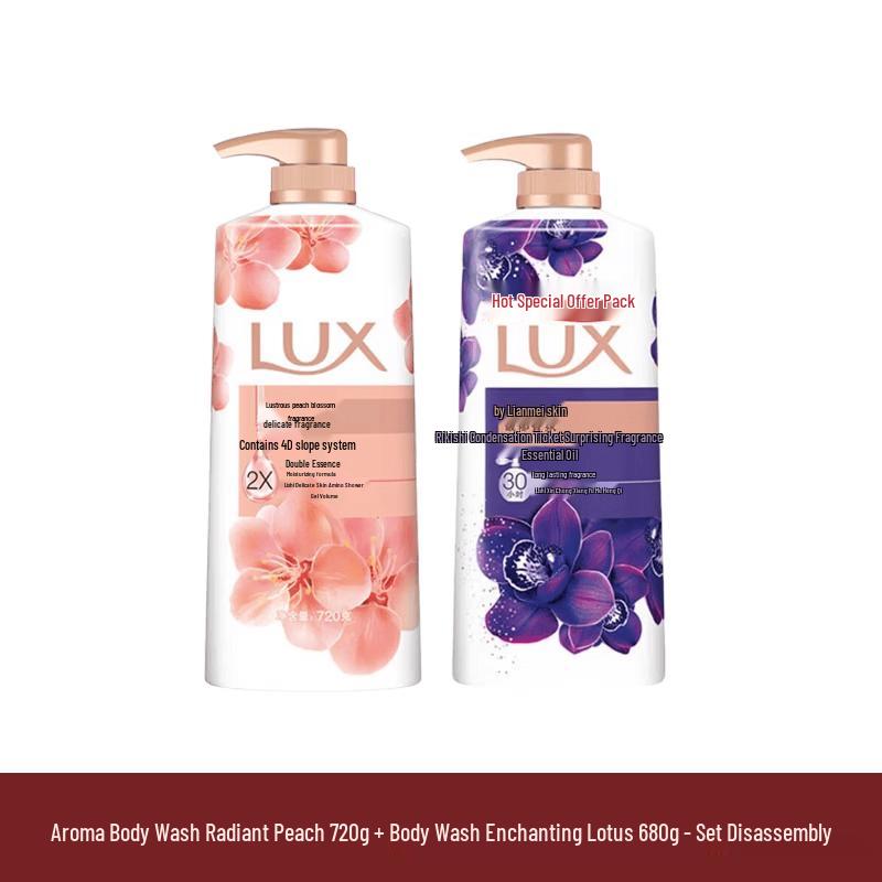 LUX Fragrant Shower Gel Duo Pack (Radiant Peach Blossom & Enchanting Lotus)