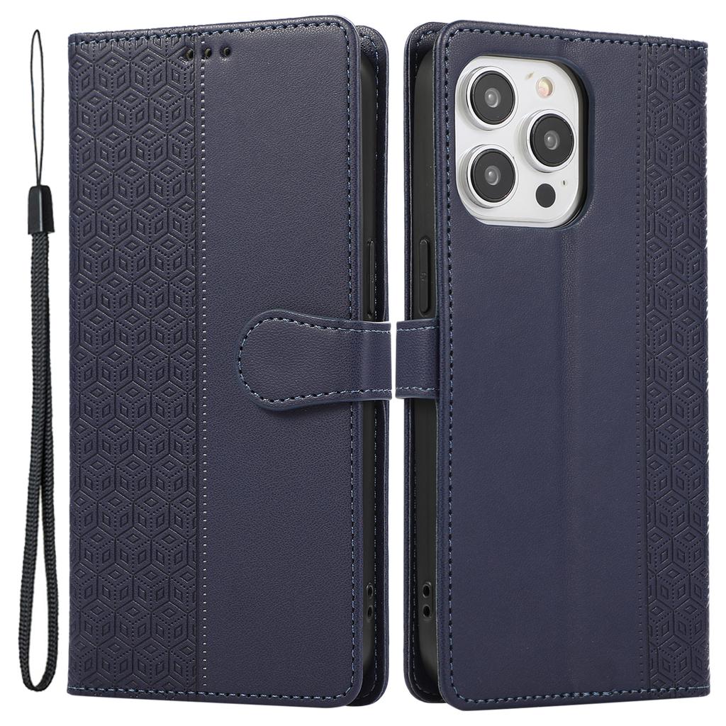 R20 for iPhone 12/12 Pro Case Folio PU Leather Splicing Rhombus Wallet Phone Cover
