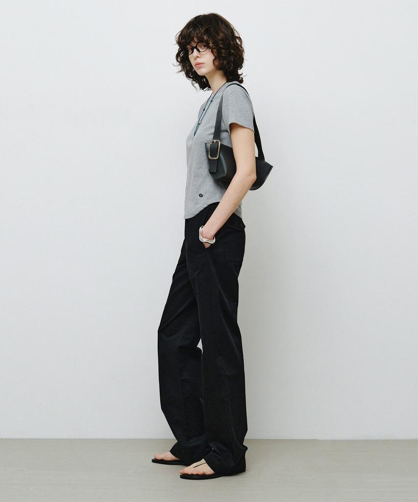 MONGDOL Button Pocket Straight Pants Black Mdpt078Black