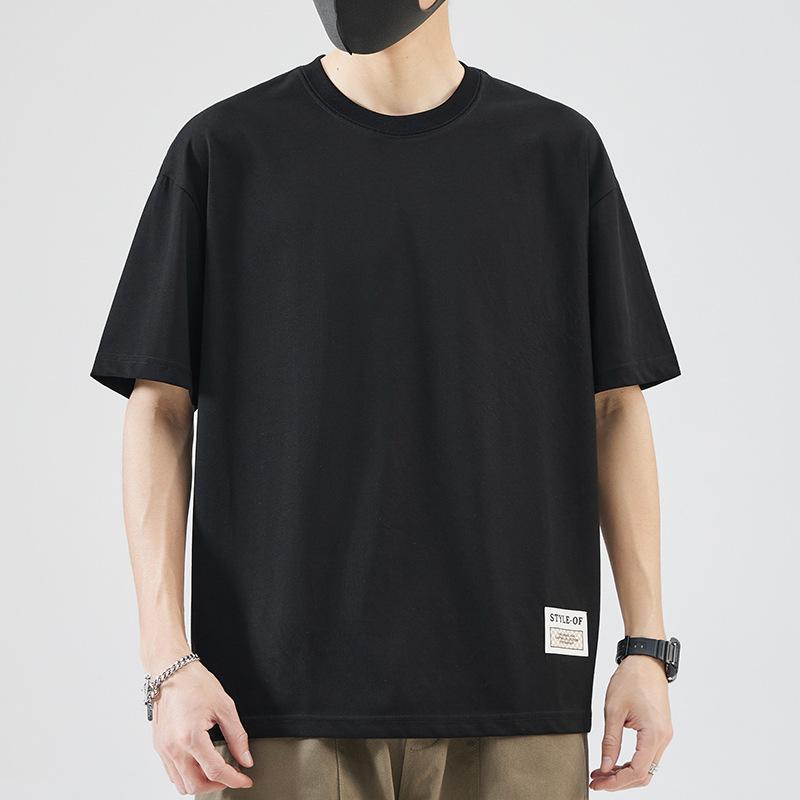 

Men Patch Detail Oversized Short Sleeve T Shirt Casual Loose Fit Summer Top M