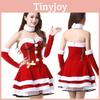 Festive Red Santa Dress Costume For Ladies Soft And Stretchy