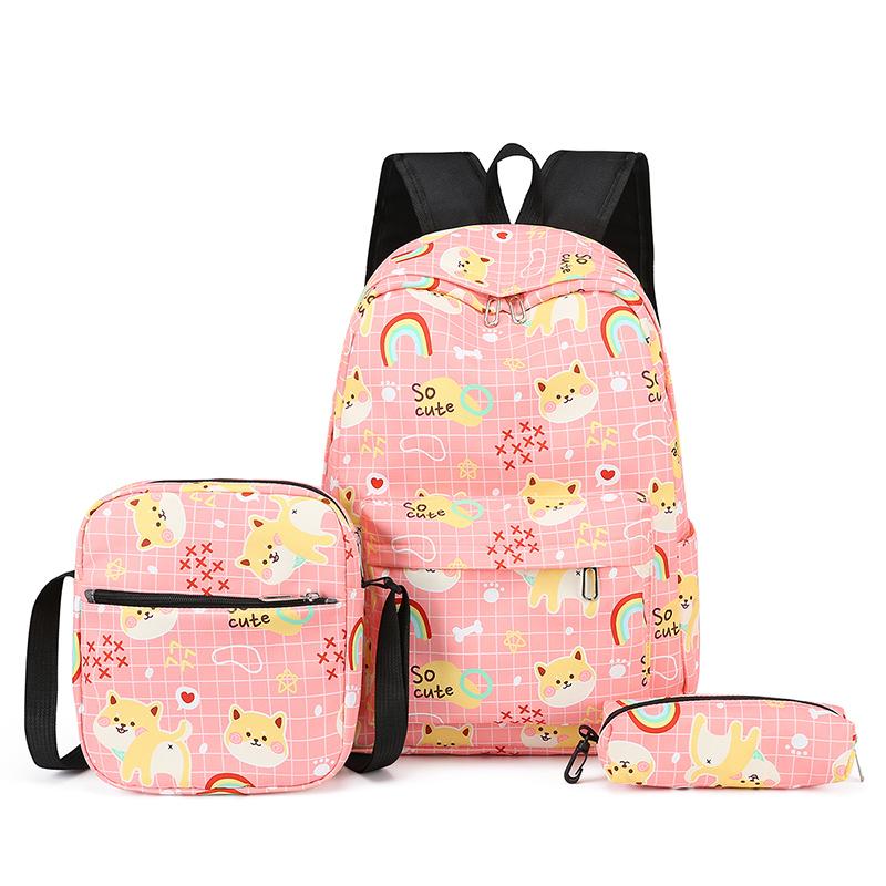 

3 шт./компл. Подростковый рюкзак Школьная сумка Регулируемый ремешок Модный дорожный рюкзак Водонепроницаемый рюкзак для ребенка Рюкзак розовый