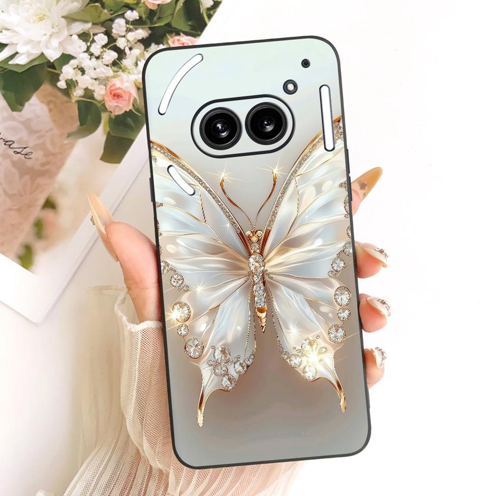 Cover For Nothing Phone 2a Case A142 Silicone Cute Cat Fashion Butterfly Funny Painted Casing For Nothing Phone (2a)