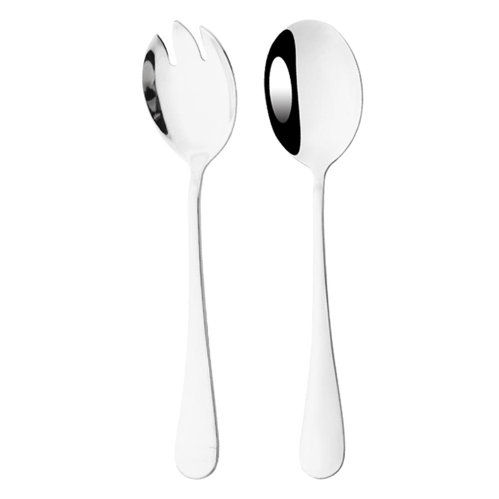 Rose Gold Unique Spoon Dinnerware Cutlery Set Salad Fork 2Pcs Salad Spoon Stainless Steel Serving Spoon Tableware Flatware Set