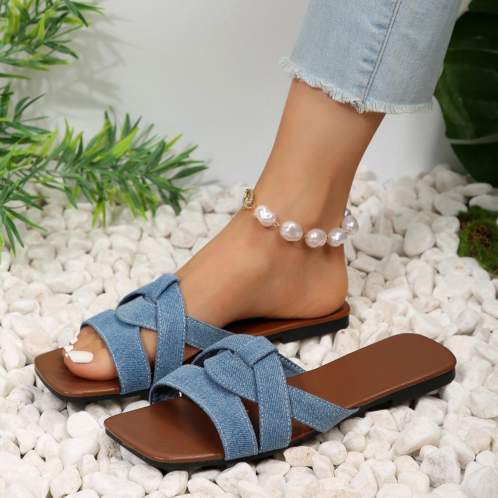 2025 Summer Fashion Slippers Women Sexy Flat Sandals Casual Ladies Sand Beach Slippers Elegant Fish Mouth Slippers
