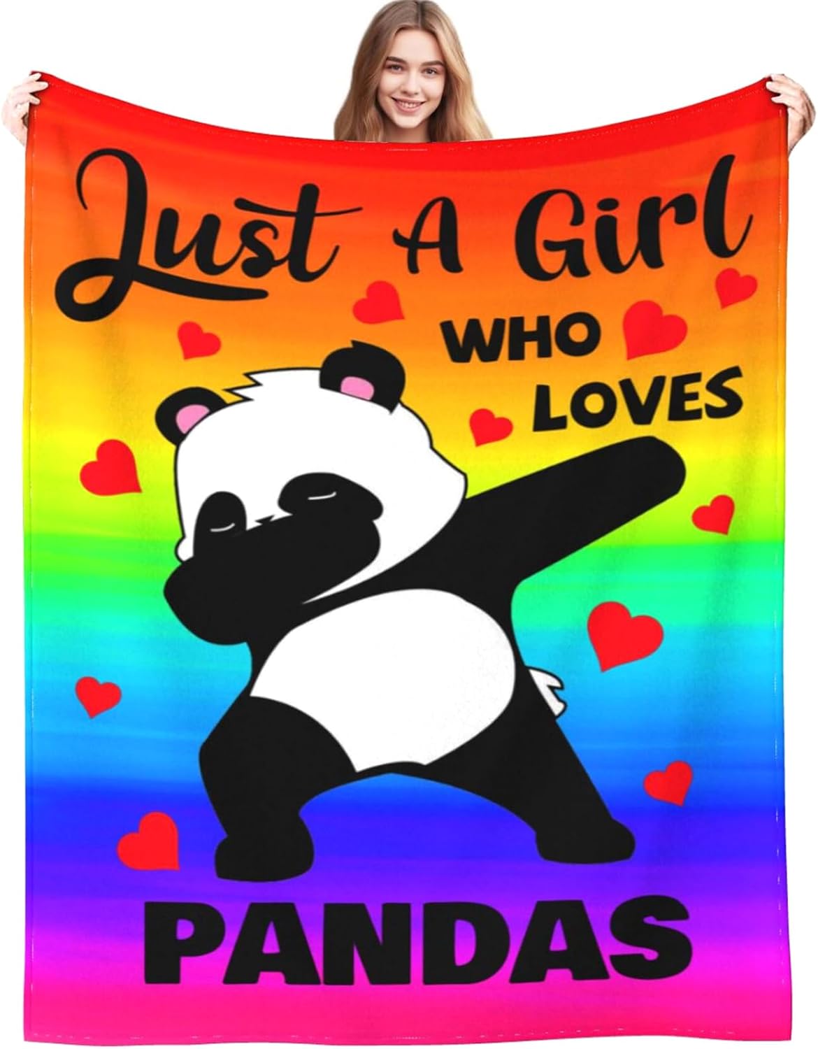 

Cute Panda Blanket Just A Girl Who Loves Panda Throw Blankets Panda Stuff Bed Bedding Decor Gifts for Kids Boys Girls 75x90cm