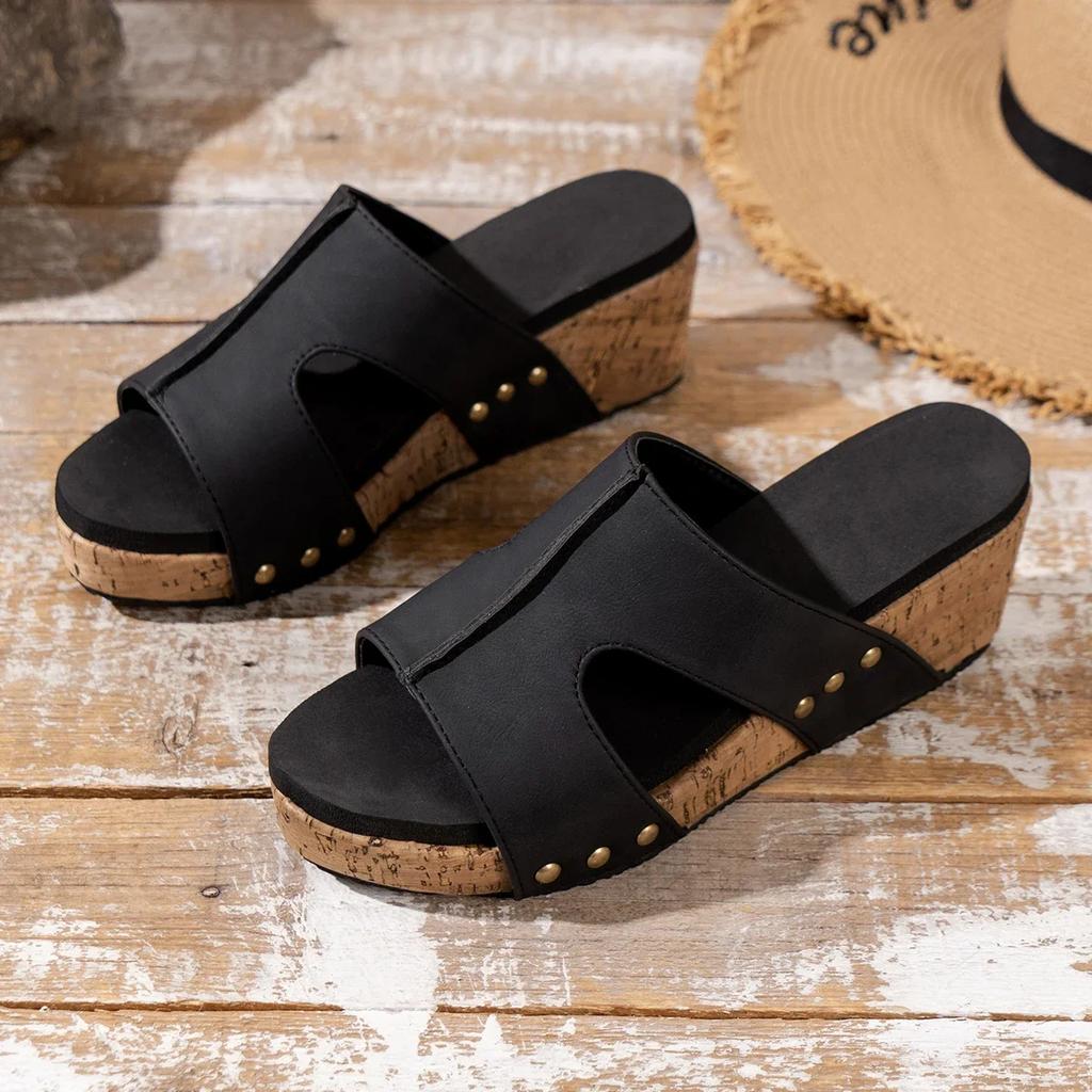 Fashion Summer Wedges Slippers Women Platform High Heels Flip Flop Ladies Outdoor Beach Shoes Braided Hemp Rope Wedge Slipper