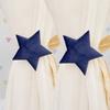 2 Pezzi Fermacravatta per Tende a Forma di Stella Blu Navy - Durevoli Tende per Finestre in Poliestere con Nastro, Perfetti per un Arredamento Domestico di Stile