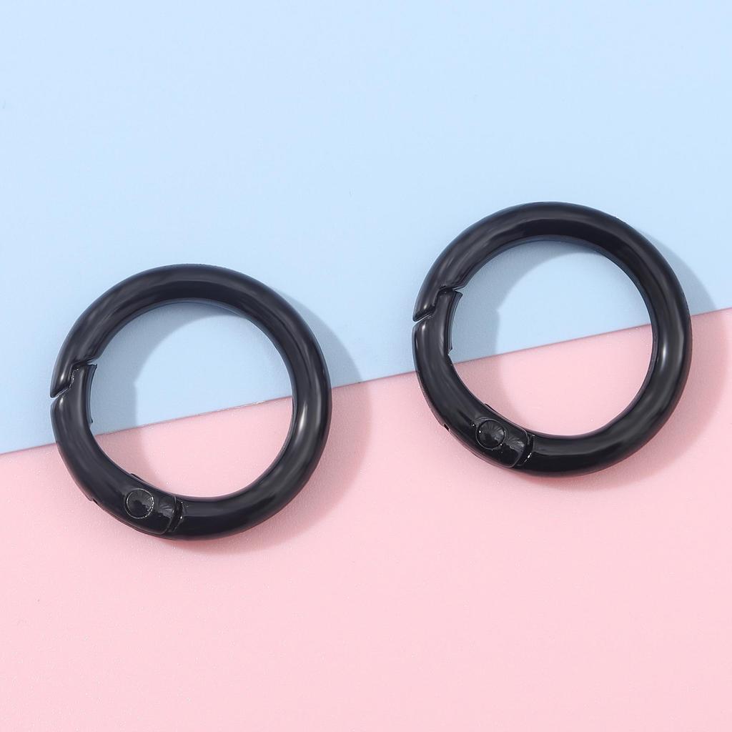 25mm Japanese & Korean Colored Alloy Keychain: Round Spray Paint Metal Ring for DIY Jewelry & Phone Accessories