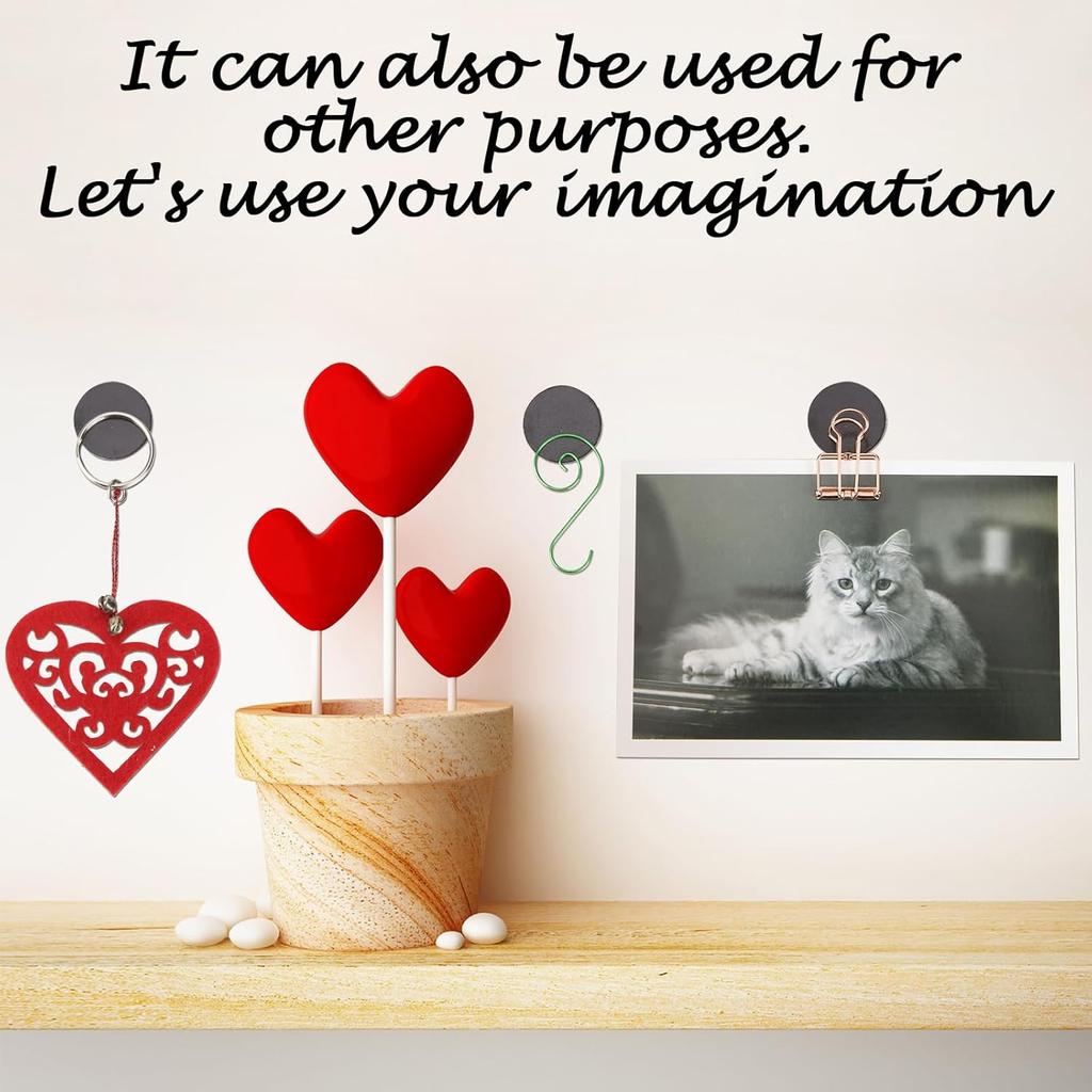 Outus 48 Sets Fridge Magnets for DIY Crafts Sets Round Magnetic Discs with Clear Dome Cabochons Glass Magnets Discs for Christmas Refrigerator Office