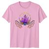 Hands Holding Amethyst Crystals Crescent Unisexs TShirt Moon Phases